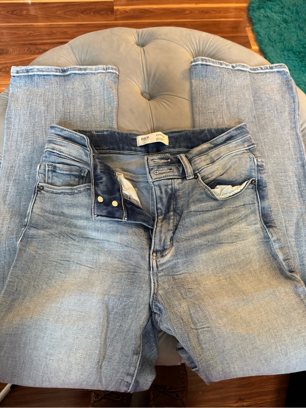 BKE Parker High Rise Boot Cut Denim Light Blue Women's Jeans 27 x 29.5